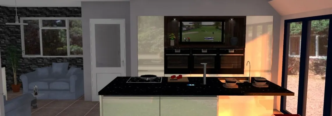 Image of 3D custom kitchen design