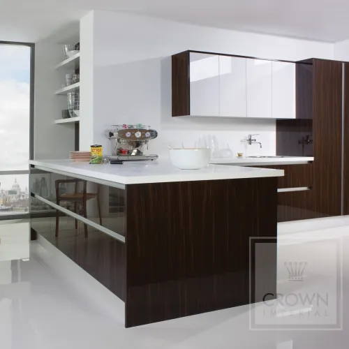 Image of kitchen using modern wood from the Furore range
